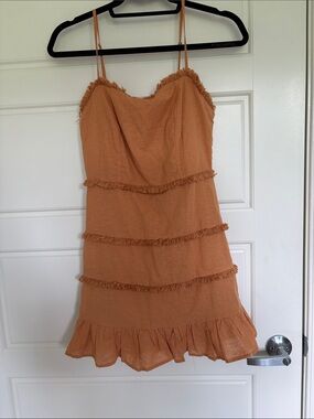 The Impeccable Pig Tan Ruffle Dress